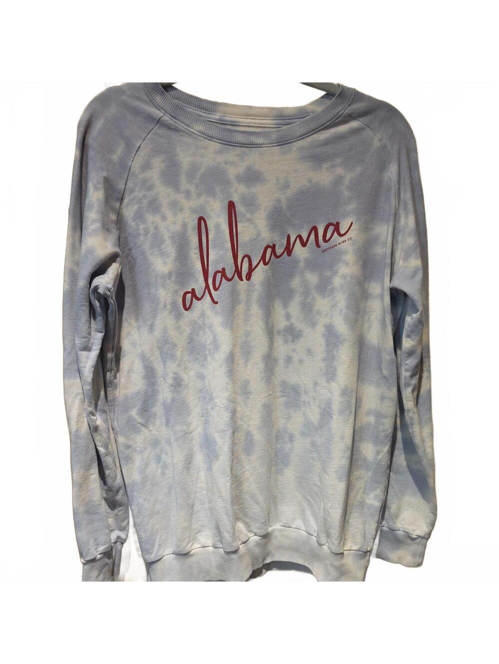 Southern Bliss Boutique Crew Neck Alabama tie dye Sweatshirt Large